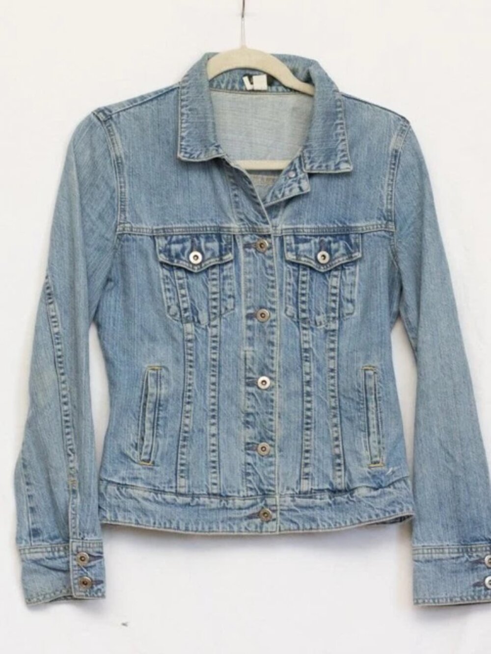J CREW Classic Denim Jean Medium Wash Button Up Preppy XS Very Good Condition